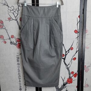 Nathan Jenden Leather Silk Lined Midi Skirt Size 4